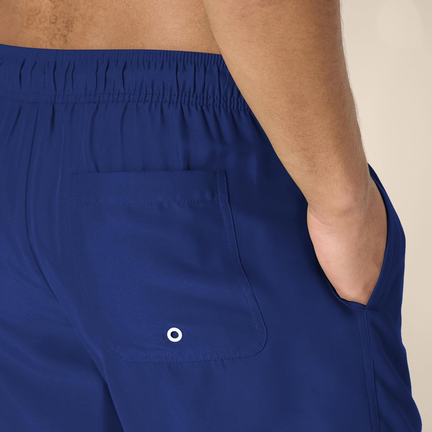 image:imageAmazon Essentials Mens Swim Trunks with Mesh Lining Pockets Drawstring ClosureNavy