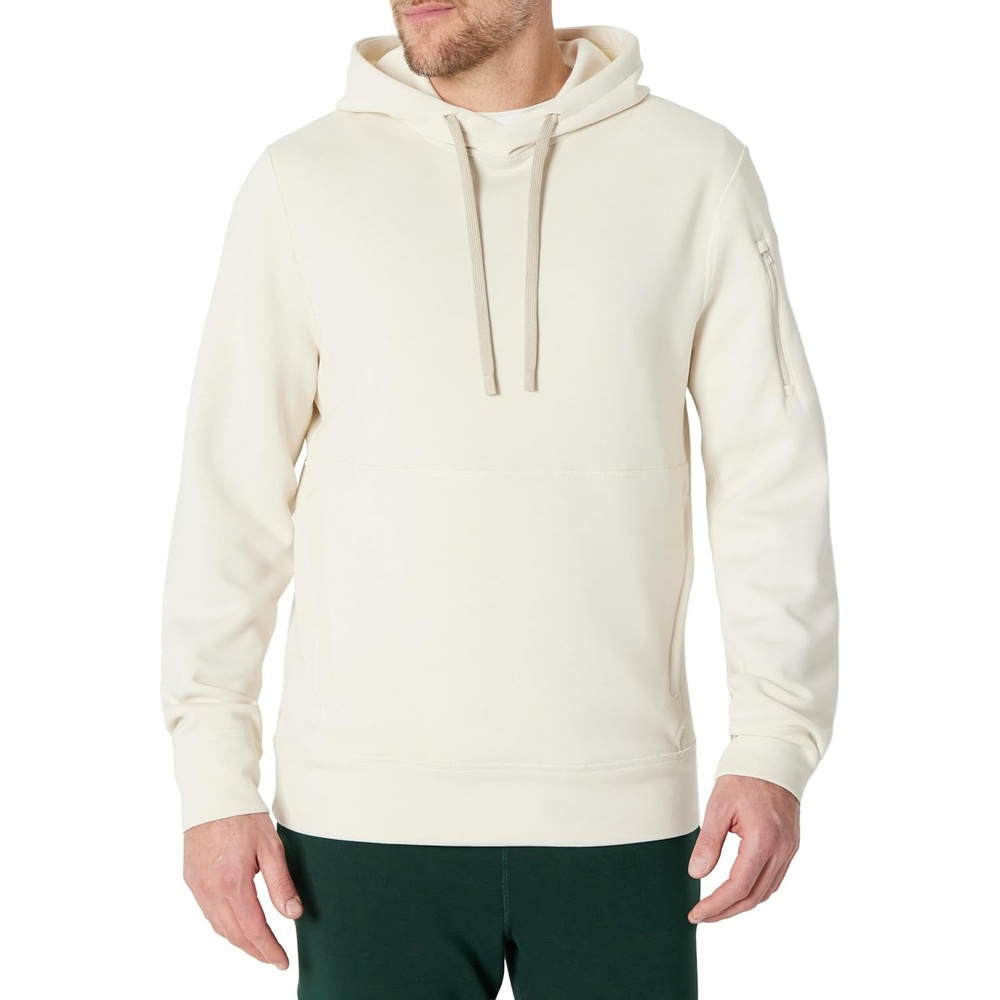 image:imageAmazon Essentials Active Mens Active RelaxedFit Zip Through HoodieLight Beige