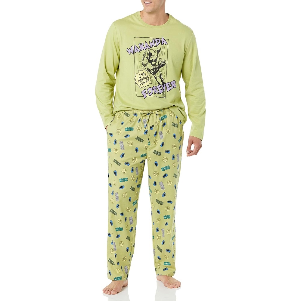 image:imageAmazon Essentials Disney Marvel Star Wars Mens Flannel Pajama Sleep SetsMarvel Black Panther