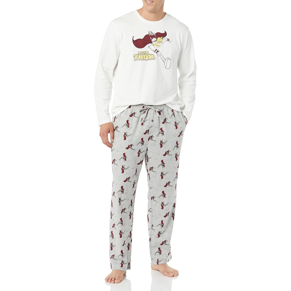 image:imageAmazon Essentials Disney Marvel Star Wars Mens Flannel Pajama Sleep SetsMarvel Thor