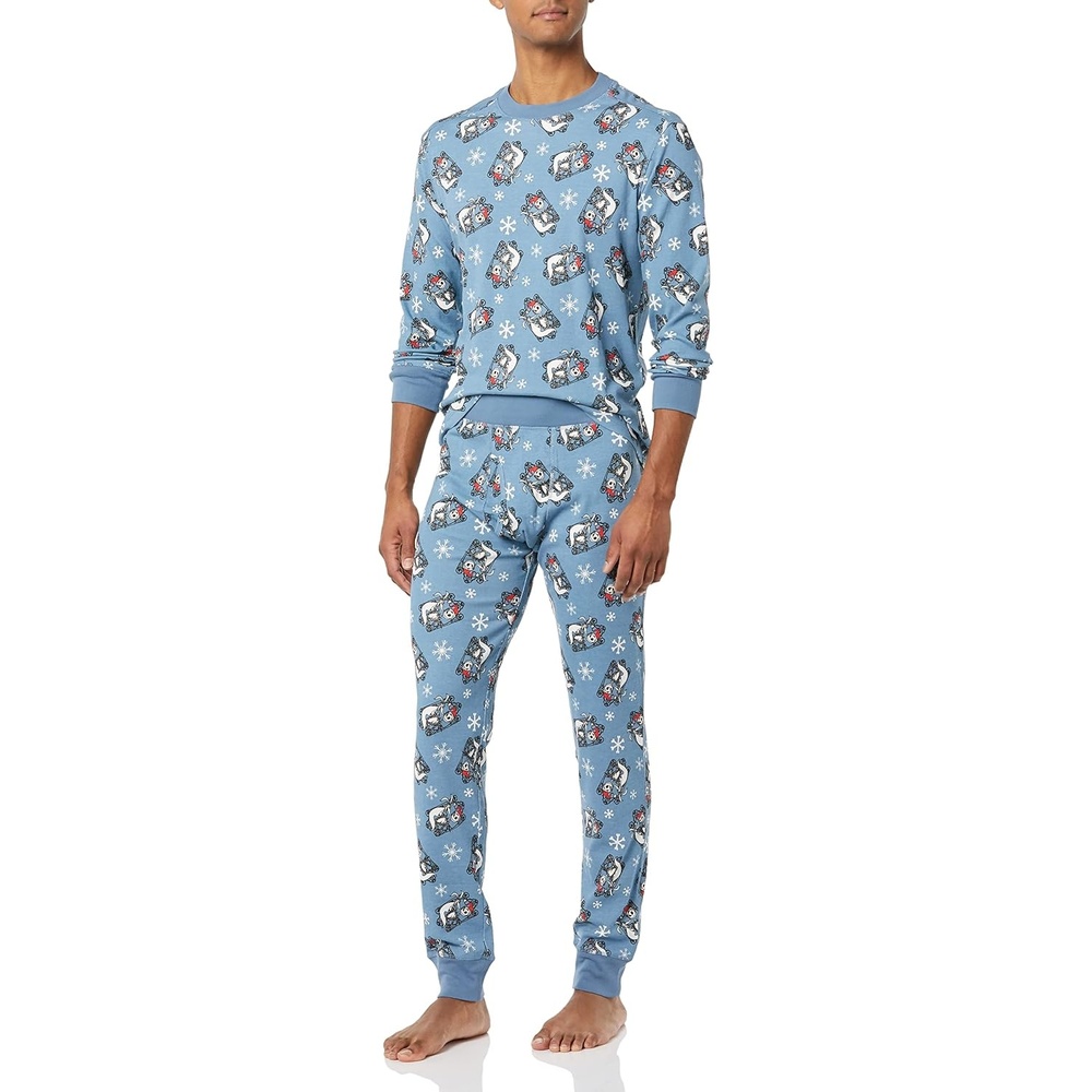 image:imageAmazon Essentials Disney Marvel Star Wars Mens SnugFit Cotton Pajama Sleep SetsNightmare Santa Jack Mens Snugfit