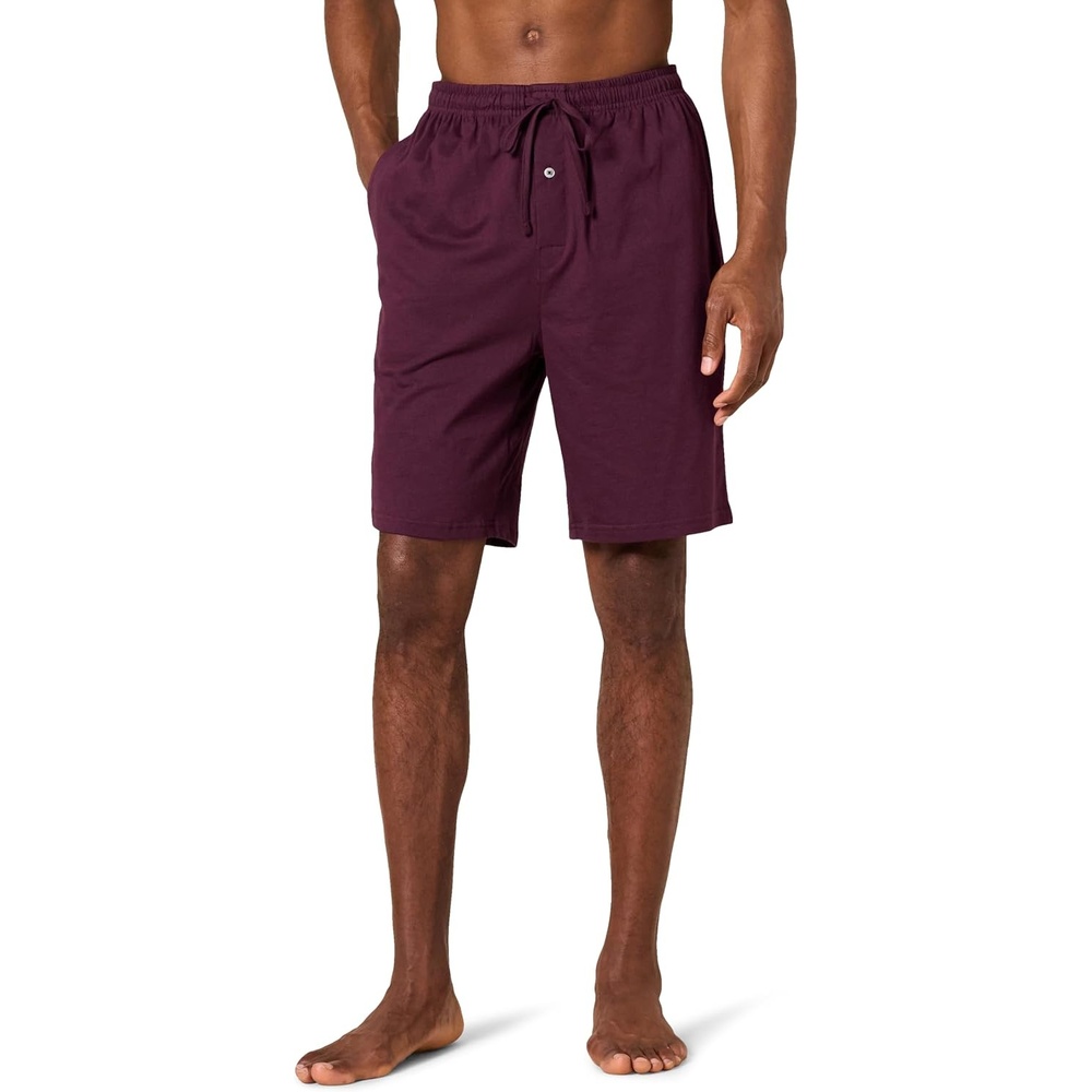 image:imageAmazon Essentials Mens 9 Knit Pajama Shorts with Elastic Waist and Drawstring Loungewear Available in Big amp TallBurgundy