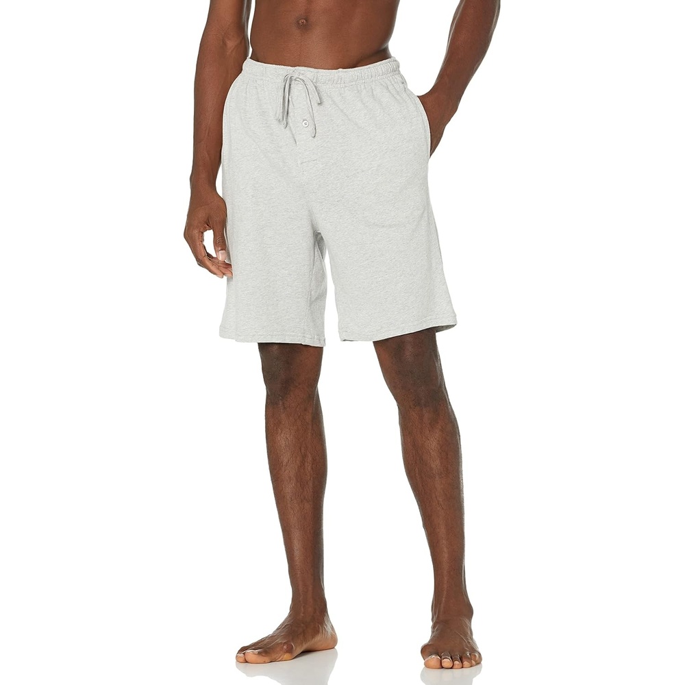 image:imageAmazon Essentials Mens 9 Knit Pajama Shorts with Elastic Waist and Drawstring Loungewear Available in Big amp TallLight Grey Heather
