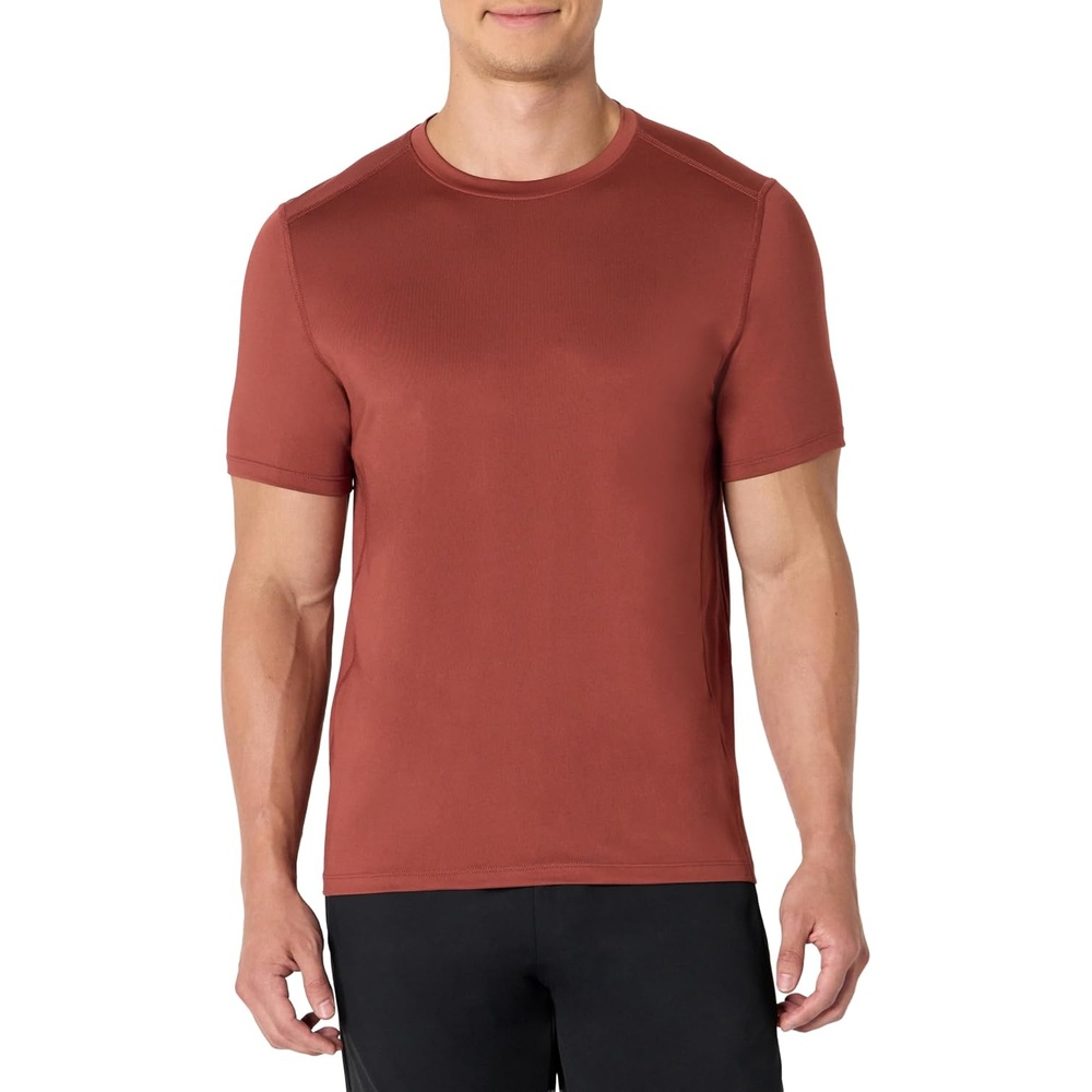 image:imageAmazon Essentials Mens Active Quick Dry Moisture Wicking Tech Stretch Lightweight ShortSleeve TShirtRich Chestnut Brown