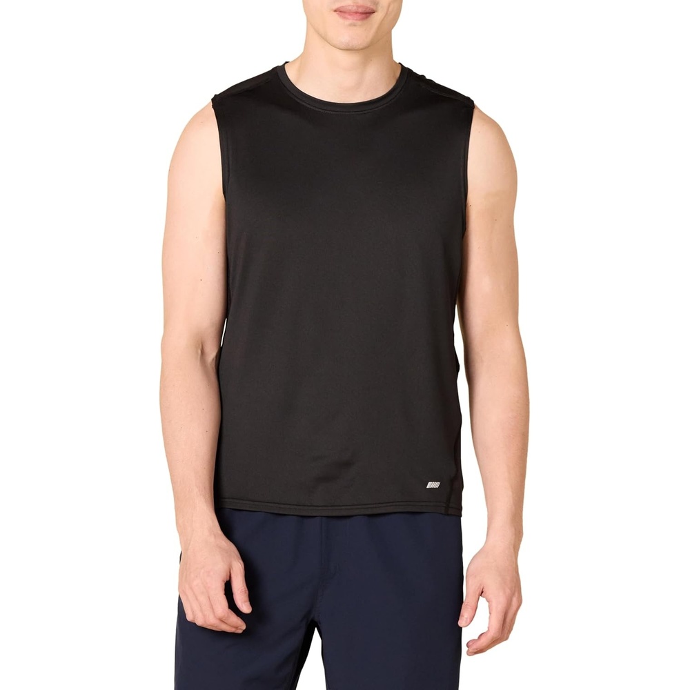 image:imageAmazon Essentials Mens Active Quick Dry MoistureWicking Tech Stretch Lightweight Sleeveless Muscle ShirtBlack Original