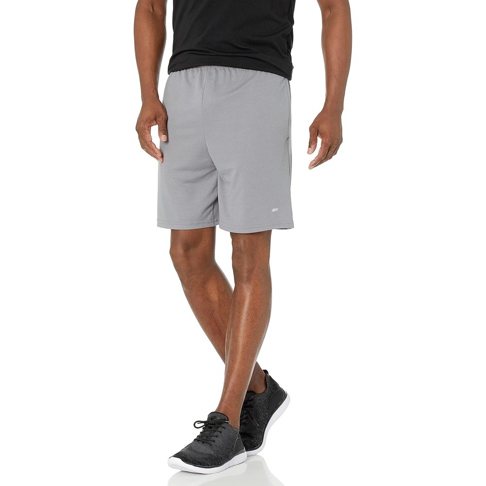 image:imageAmazon Essentials Mens Athletic Basketball Gym Shorts Breathable Moisture Wicking LooseFit Performance Tech Pack of 2GreyNavy