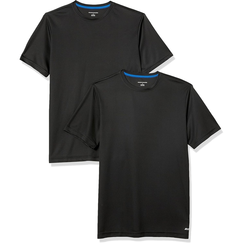 image:imageAmazon Essentials Mens Moisture Wicking Breathable Active Performance Tech Gym TShirtsBlackBlack