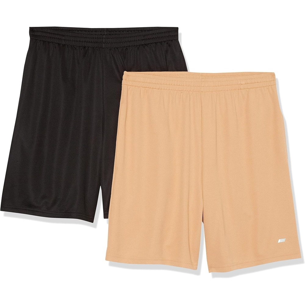 image:imageAmazon Essentials Mens Performance Tech LooseFit Shorts Discontinued Colors Pack of 2BlackCamel