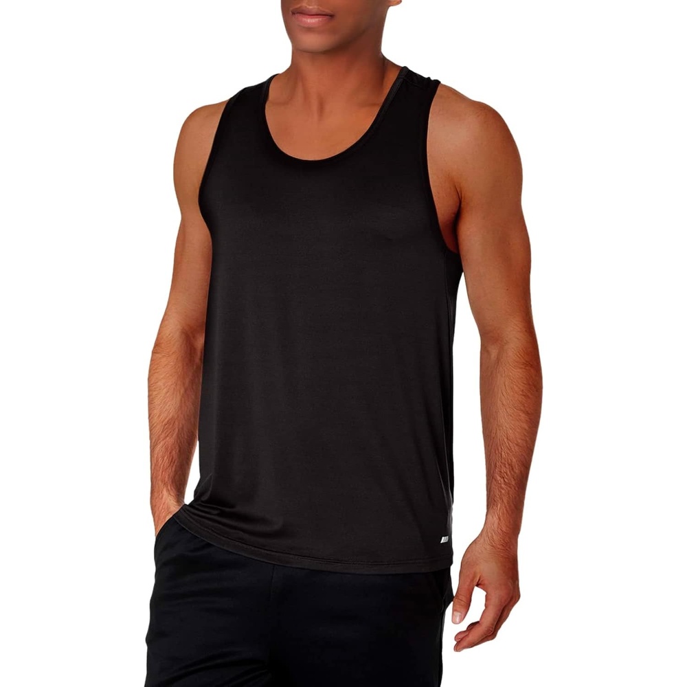 image:imageAmazon Essentials Mens Quick Dry Tech Stretch Active Sleeveless Gym Tank Top Workout ShirtBlack Original
