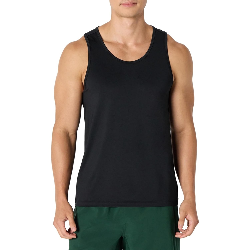 image:imageAmazon Essentials Mens Quick Dry Tech Stretch Active Sleeveless Gym Tank Top Workout ShirtBlack