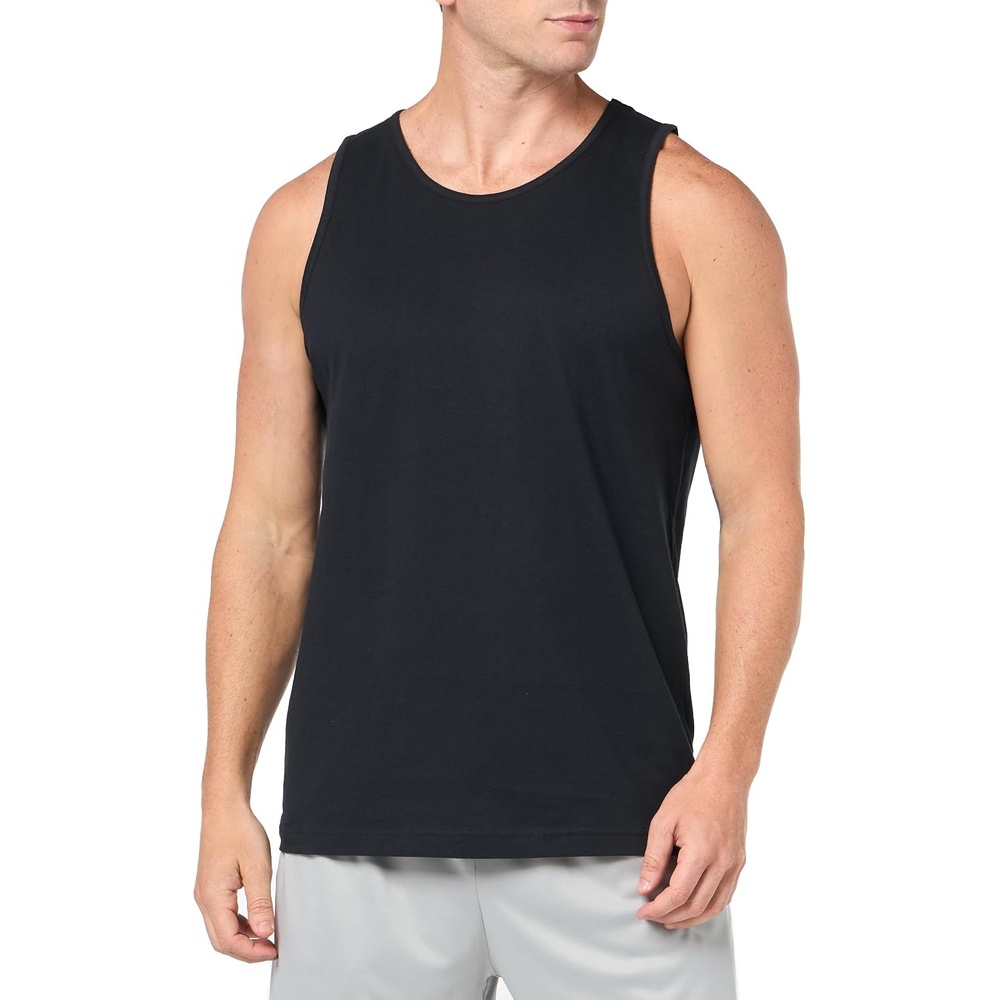 image:imageAmazon Essentials Mens RegularFit Sleeveless Tank TopsBlack