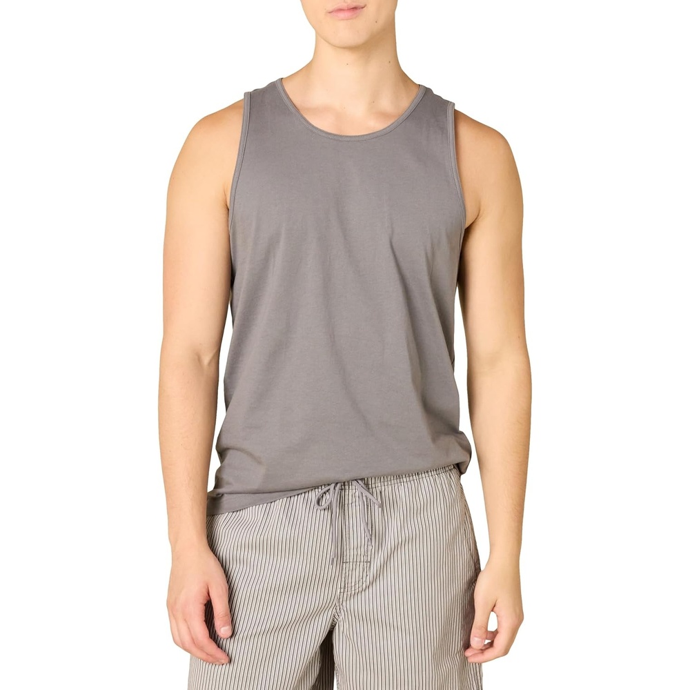 image:imageAmazon Essentials Mens RegularFit Sleeveless Tank TopsGrey