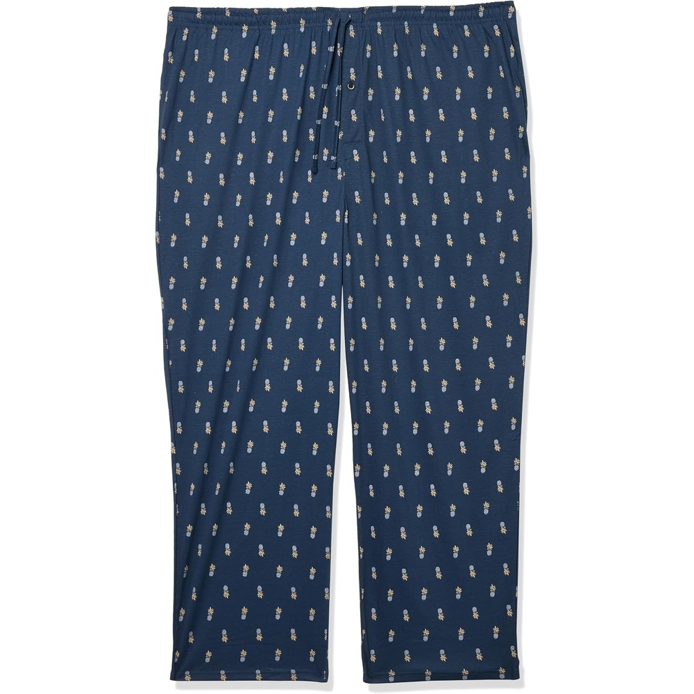 image:imageAmazon Essentials Mens RelaxedFit Lightweight Cotton Knit Lounge Pajama PantsNavy Pineapple