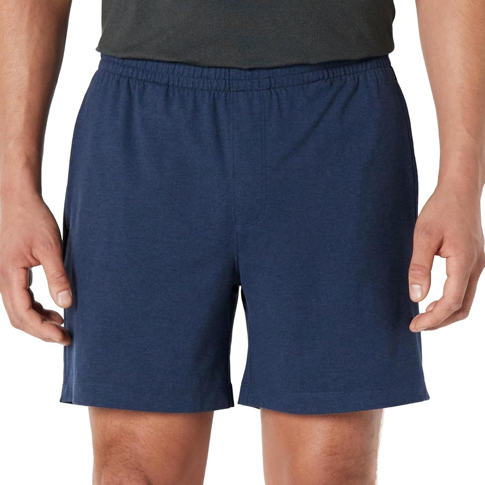 image:imageAmazon Essentials Mens Supersoft Performance 6 RelaxedFit Athletic ShortsSpace Dye Navy