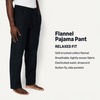 Amazon Essentials Men’s 100% Cotton Flannel Sleep Pant, Relaxed Fit Lounge Pants with Elastic Waist and Drawstring(Black)