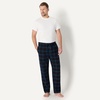 Amazon Essentials Men’s 100% Cotton Flannel Sleep Pant, Relaxed Fit Lounge Pants with Elastic Waist and Drawstring(Black Blue Plaid)