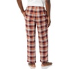 Amazon Essentials Men’s 100% Cotton Flannel Sleep Pant, Relaxed Fit Lounge Pants with Elastic Waist and Drawstring(Burgundy Orange White Plaid)