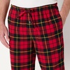 Amazon Essentials Men’s 100% Cotton Flannel Sleep Pant, Relaxed Fit Lounge Pants with Elastic Waist and Drawstring(Cherry Red Black Plaid)