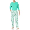 Amazon Essentials Men’s 100% Cotton Flannel Sleep Pant, Relaxed Fit Lounge Pants with Elastic Waist and Drawstring(Ecru Festive Tree)