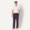 Amazon Essentials Men’s 100% Cotton Flannel Sleep Pant, Relaxed Fit Lounge Pants with Elastic Waist and Drawstring(Navy Red Plaid)