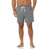 Amazon Essentials Men’s 7″ Cotton Knit Pajama Shorts, Loungewear, Pack of 2(Black/Charcoal Heather)