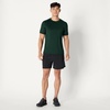 Amazon Essentials Men’s Active Quick Dry Moisture Wicking Tech Stretch Lightweight Short-Sleeve T-Shirt(Dark Green / Heather Graphite)