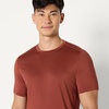 Amazon Essentials Men’s Active Quick Dry Moisture Wicking Tech Stretch Lightweight Short-Sleeve T-Shirt(Henna / Heather Graphite)