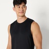 Amazon Essentials Men’s Active Quick Dry Moisture-Wicking Tech Stretch Lightweight Sleeveless Muscle Shirt(Black / Heather Graphite)