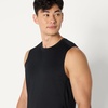 Amazon Essentials Men’s Active Quick Dry Moisture-Wicking Tech Stretch Lightweight Sleeveless Muscle Shirt(Black)