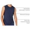 Amazon Essentials Men’s Active Quick Dry Moisture-Wicking Tech Stretch Lightweight Sleeveless Muscle Shirt(Dark Blue)
