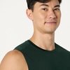 Amazon Essentials Men’s Active Quick Dry Moisture-Wicking Tech Stretch Lightweight Sleeveless Muscle Shirt(Dark Green / Heather Graphite)