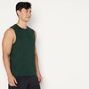 Amazon Essentials Men’s Active Quick Dry Moisture-Wicking Tech Stretch Lightweight Sleeveless Muscle Shirt(Dark Green / Heather Graphite)