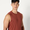 Amazon Essentials Men’s Active Quick Dry Moisture-Wicking Tech Stretch Lightweight Sleeveless Muscle Shirt(Rich Chestnut Brown)