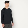 Amazon Essentials Men’s Active Quick Dry Tech Stretch Lightweight Long-Sleeve T-Shirt (Available in Big&Tall)(Black / Heather Graphite)