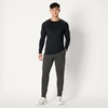 Amazon Essentials Men’s Active Quick Dry Tech Stretch Lightweight Long-Sleeve T-Shirt (Available in Big&Tall)(Black / Heather Graphite)