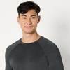 Amazon Essentials Men’s Active Quick Dry Tech Stretch Lightweight Long-Sleeve T-Shirt (Available in Big&Tall)(Dark Green / Heather Graphite)