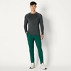 Amazon Essentials Men’s Active Quick Dry Tech Stretch Lightweight Long-Sleeve T-Shirt (Available in Big&Tall)(Dark Green / Heather Graphite)