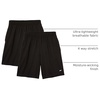Amazon Essentials Men’s Athletic Basketball Gym Shorts, Breathable Moisture Wicking, Loose-Fit Performance Tech, Pack of 2(Black)
