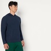 Amazon Essentials Men’s Athletic Soft Performance Lightweight Gym Workout Hoodie Sweatshirt with Kangaroo Pocket(Space Dye Navy)