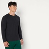 Amazon Essentials Men’s Athletic Soft Performance Lightweight Long Sleeve Gym Workout Shirt, Moisture Wicking, 4-Way Stretch(Space Dye Black)