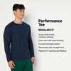 Amazon Essentials Men’s Athletic Soft Performance Lightweight Long Sleeve Gym Workout Shirt, Moisture Wicking, 4-Way Stretch(Space Dye Navy)