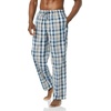 Amazon Essentials Men’s Cotton Poplin Straight-Fit Pajama Pants with Pockets, Elastic Waist, Drawstring(Blue Light Orange Madras Plaid)