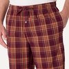 Amazon Essentials Men’s Cotton Poplin Straight-Fit Pajama Pants with Pockets, Elastic Waist, Drawstring(Burgundy Rust Mix Plaid)