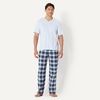 Amazon Essentials Men’s Cotton Poplin Straight-Fit Pajama Pants with Pockets, Elastic Waist, Drawstring(Indigo Country Plaid)
