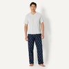 Amazon Essentials Men’s Cotton Poplin Straight-Fit Pajama Pants with Pockets, Elastic Waist, Drawstring(Navy Ducks)
