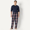 Amazon Essentials Men’s Cotton Poplin Straight-Fit Pajama Pants with Pockets, Elastic Waist, Drawstring(Navy Large Scale Plaid)