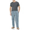 Amazon Essentials Men’s Cotton Poplin Straight-Fit Pajama Pants with Pockets, Elastic Waist, Drawstring(Navy White Palm Leaf)