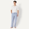 Amazon Essentials Men’s Cotton Stretch Poplin Full-Length Pajama Bottoms(Check/Cornflower Blue)