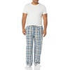 Amazon Essentials Men’s Cotton Stretch Poplin Full-Length Pajama Bottoms(Dusty Blue/Navy Plaid)