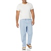 Amazon Essentials Men’s Cotton Stretch Poplin Full-Length Pajama Bottoms(Ice Blue Flamingo/Indigo)